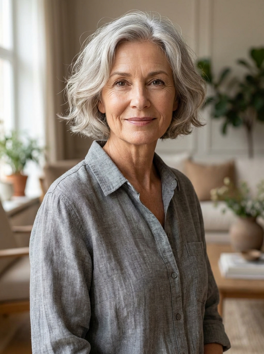 Weicher French Bob als Kurzhaarfrisuren für Damen ab 60 Inspiration 2026